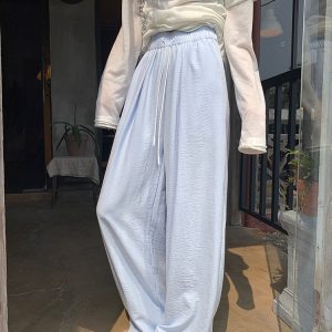 Quality Casual pants high waist wide leg pants