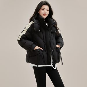 Winter hooded cotton coat loose thick coat for women