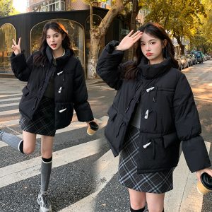 Hooded thick loose thermal bread clothing for women