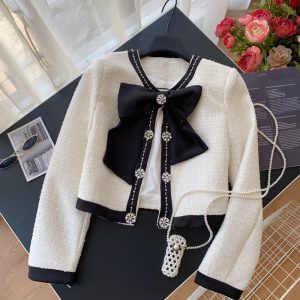 Autumn and winter sequins tops France style coat