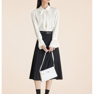 Intellectuality college style shirt slim skirt a set