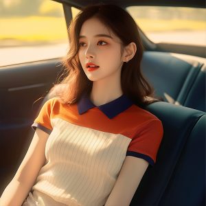 Stripe shirt knitted tops for women