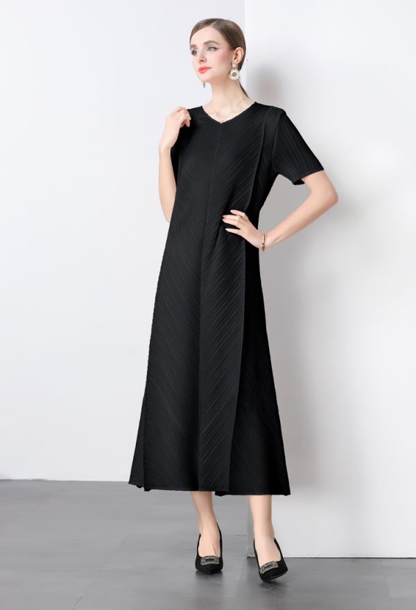 Pleats Please dress short sleeve long dress