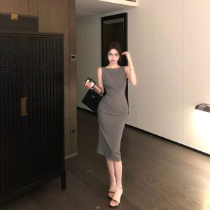 Pinched waist summer dress for women