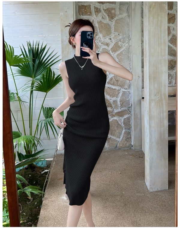 Summer split dress sexy folds long dress for women