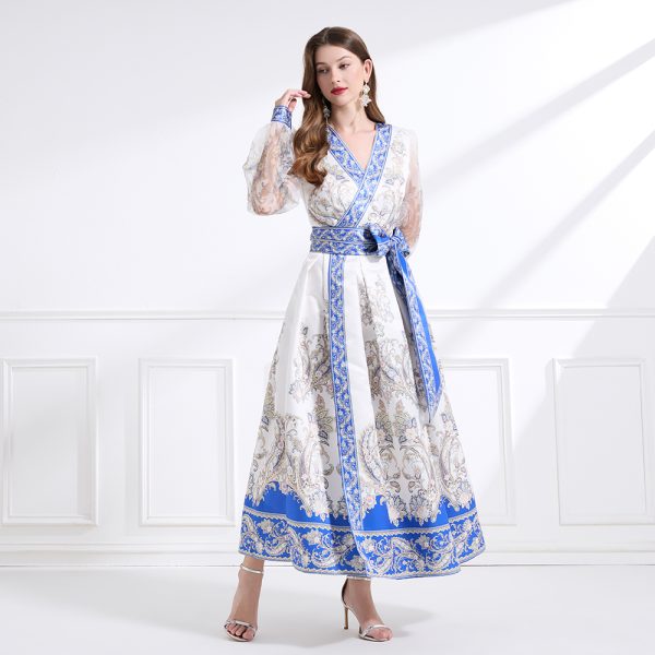 Frenum vacation lotus leaf edges dress