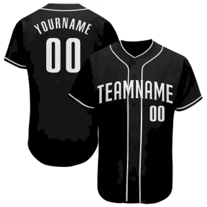 Custom Black White Authentic Baseball Jersey